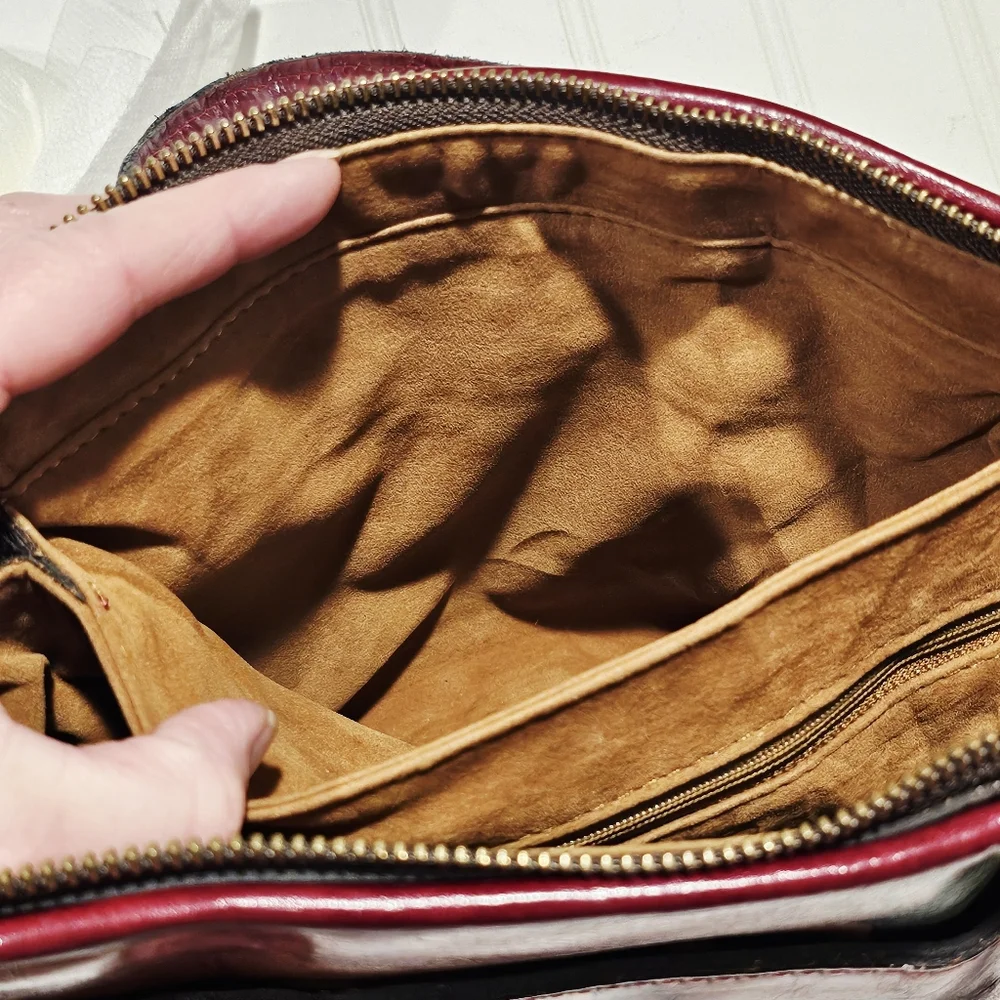 Patricia Nash Paris Leather Floral Crossbody Satchel - Picture 9 of 11